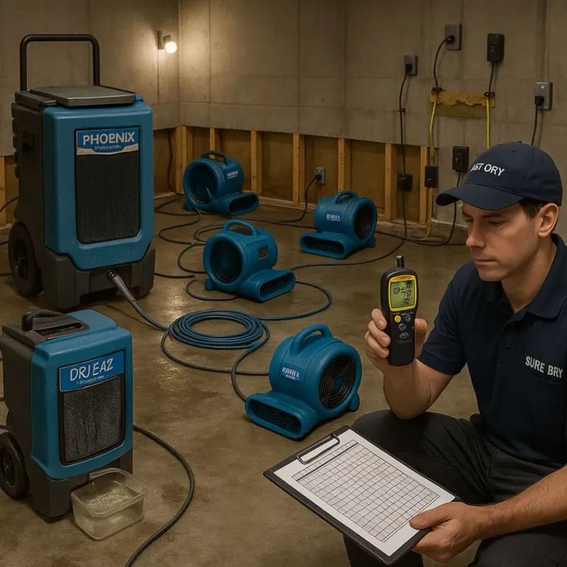 Structural Drying and Dehumidification process in Sands Point, NY